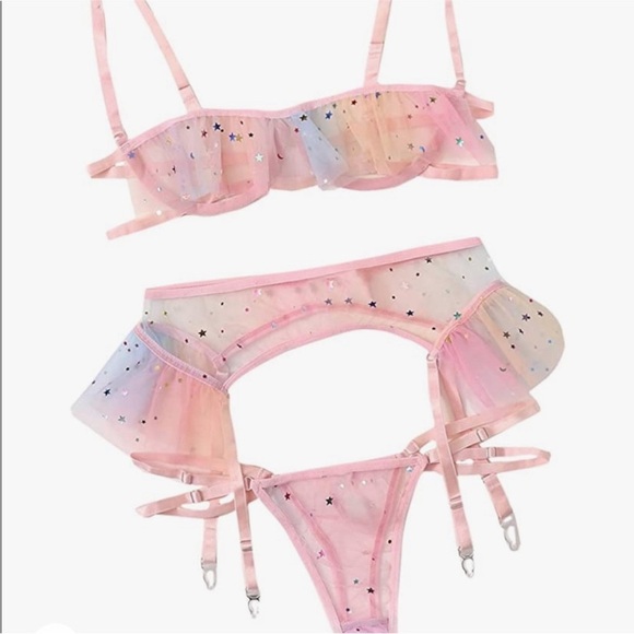 Dolls Kill Other - NWOT Rainbow Tule 3-Piece Lingerie Set